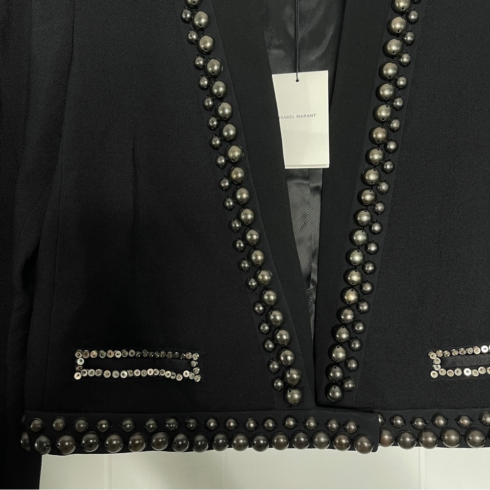 Isabel Marant Black Studded Embellished Wool Blazer Jacket - NEW! - Picture 11 of 17